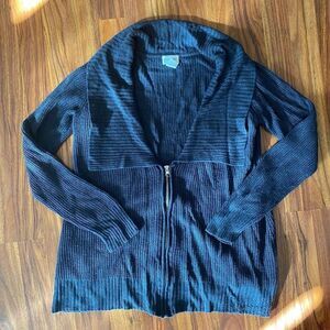 Motherhood Maternity Blue Zipper Up Knit Sweater Womens Size S